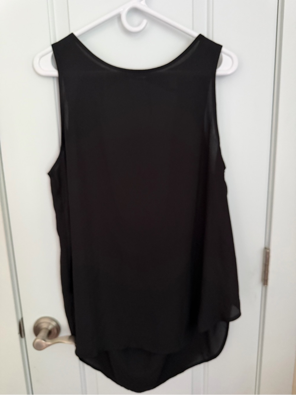Decree Black Sleeveless Chiffon High-Low Tank